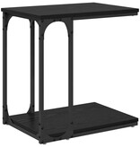 VidaXL Bijzettafel met plank Zwart Eiken 50 x 35 x 52 cm Bewerkt hout