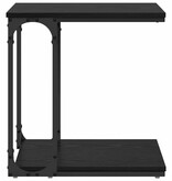 VidaXL Bijzettafel met plank Zwart Eiken 50 x 35 x 52 cm Bewerkt hout