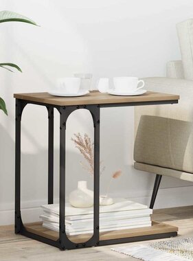 VidaXL Bijzettafel Artisan Eiken 50 x 35 x 52 cm Bewerkt hout