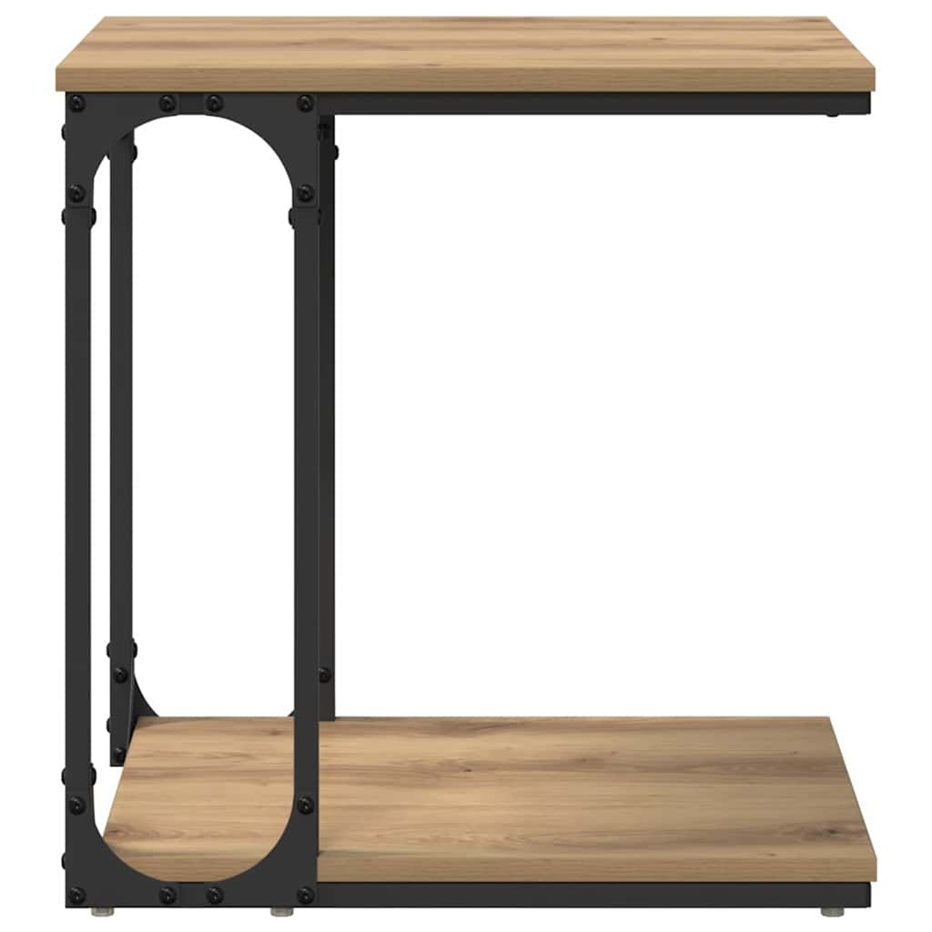 VidaXL Bijzettafel Artisan Eiken 50 x 35 x 52 cm Bewerkt hout