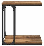 VidaXL Bijzettafel met plank Oud hout 50 x 35 x 52 cm Bewerkt hout