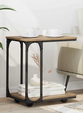 VidaXL Bijzettafel Artisan Eiken 50 x 35 x 55.5 cm Bewerkt hout