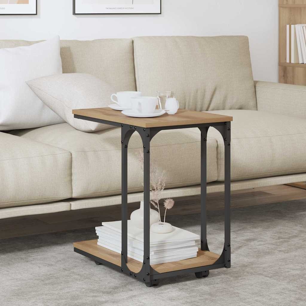 VidaXL Bijzettafel Artisan Eiken 50 x 35 x 55.5 cm Bewerkt hout