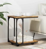 VidaXL Bijzettafel met plank Oudhout 50 x 35 x 55.5 cm Bewerkt hout