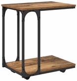 VidaXL Bijzettafel met plank Oudhout 50 x 35 x 55.5 cm Bewerkt hout