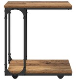 VidaXL Bijzettafel met plank Oudhout 50 x 35 x 55.5 cm Bewerkt hout