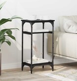 VidaXL Bijzettafel met plank Zwart Eiken 40 x 30 x 75 cm Bewerkt hout