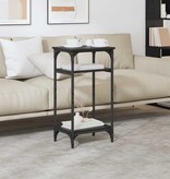 VidaXL Bijzettafel met plank Zwart Eiken 40 x 30 x 75 cm Bewerkt hout