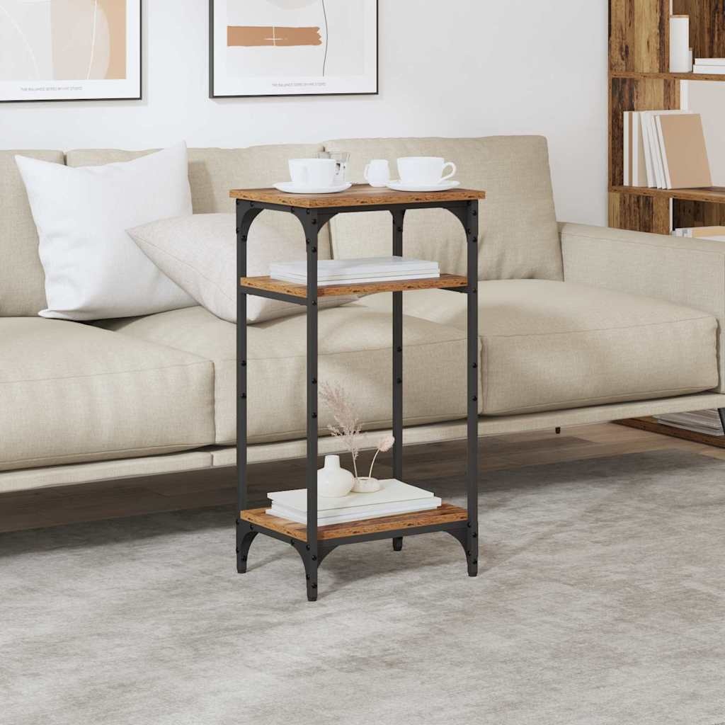 VidaXL Bijzettafel met plank Oud Hout 40 x 30 x 75 cm Bewerkt hout