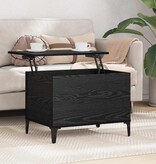 VidaXL Salontafel Zwart Eiken 60 x 44,5 x 45 cm Bewerkt hout