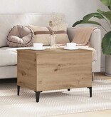 VidaXL Salontafel Artisan Eiken 60 x 44,5 x 45 cm Bewerkt hout