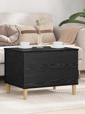 VidaXL Nachtkastje Zwart Eiken 60 x 44,5 x 45 cm Bewerkt hout