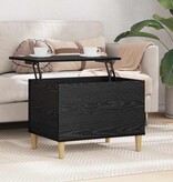 VidaXL Nachtkastje Zwart Eiken 60 x 44,5 x 45 cm Bewerkt hout