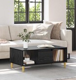 VidaXL Salontafel met lade Zwart Eiken 90 x 50 x 26.5 cm Bewerkt hout