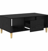 VidaXL Salontafel met lade Zwart Eiken 90 x 50 x 26.5 cm Bewerkt hout
