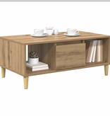 VidaXL Salontafel Artisan Eiken 90 x 50 x 26.5 cm Bewerkt hout