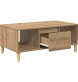 VidaXL Salontafel Artisan Eiken 90 x 50 x 26.5 cm Bewerkt hout