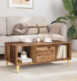 VidaXL Salontafel met lade Oud Hout 90 x 50 x 26.5 cm Bewerkt hout