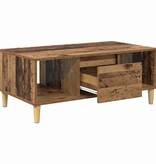 VidaXL Salontafel met lade Oud Hout 90 x 50 x 26.5 cm Bewerkt hout