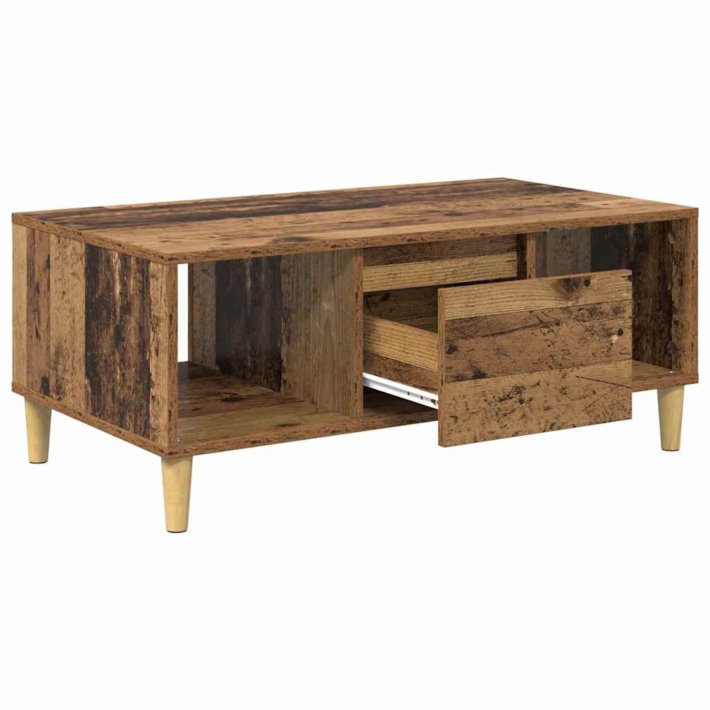 VidaXL Salontafel met lade Oud Hout 90 x 50 x 26.5 cm Bewerkt hout