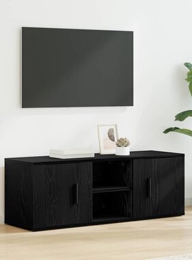 VidaXL TV-kast Zwart Eiken 100 x 31,5 x 35 cm Bewerkt hout
