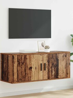 VidaXL Wandgemonteerde TV-kast Oud Hout 100 x 34,5 x 40 cm