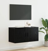 VidaXL Wandgemonteerde TV-kast Zwart eiken 80 x 34.5 x 40 cm
