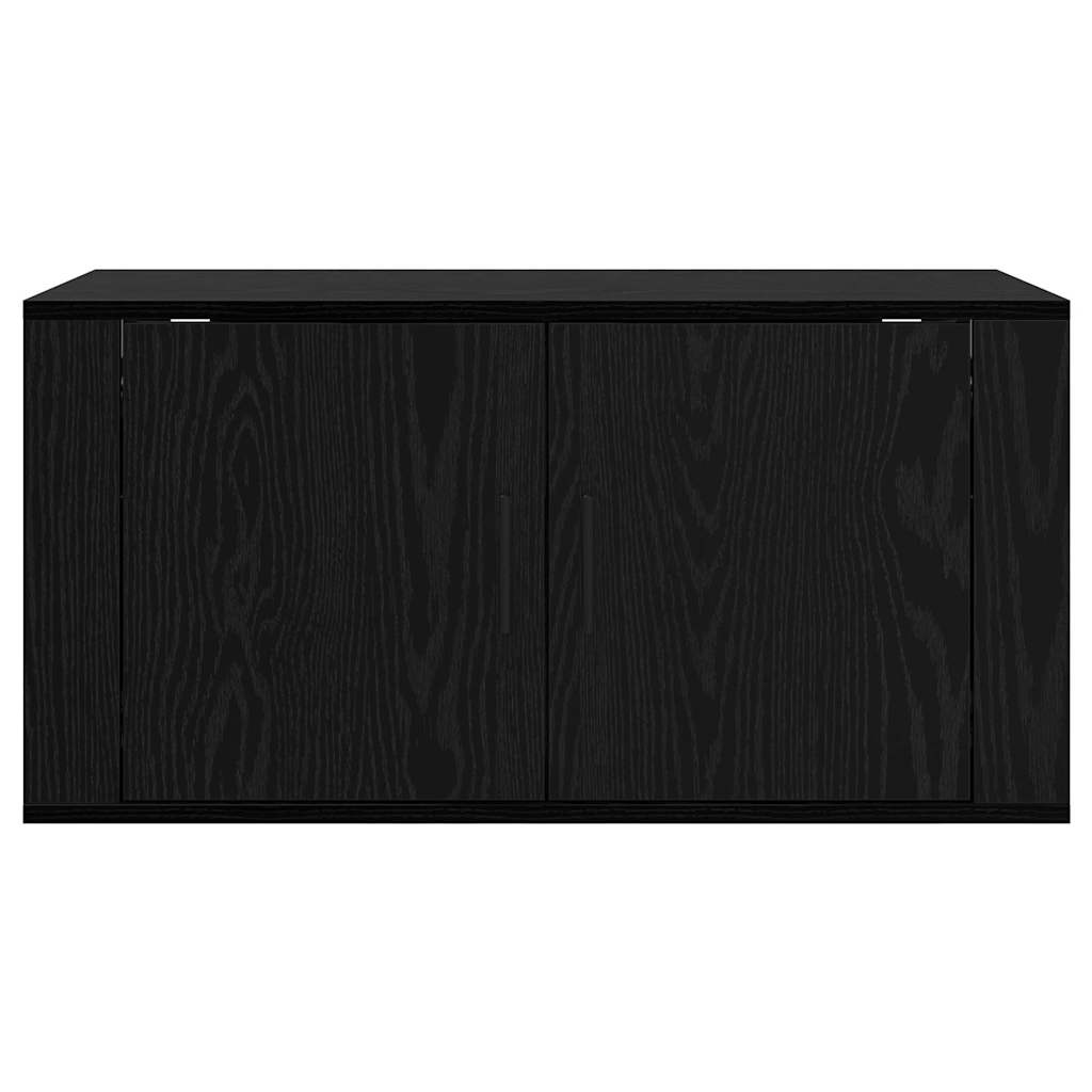 VidaXL Wandgemonteerde TV-kast Zwart eiken 80 x 34.5 x 40 cm