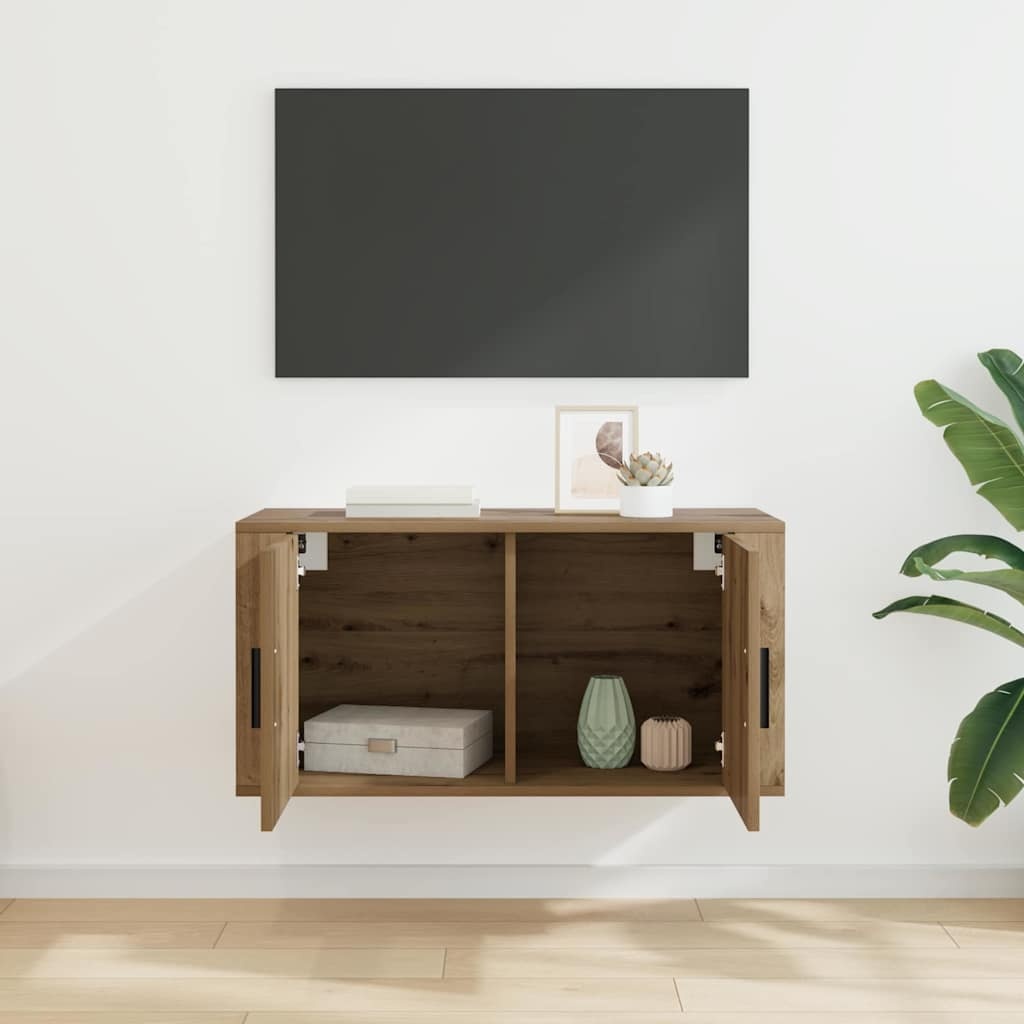VidaXL Wandgemonteerde TV-kast Wandgemonteerd artisanaal eikenkleurig