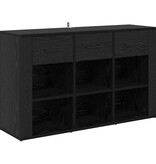 VidaXL Dressoir met lade Zwart Eiken 100 x 30 x 59,5 cm Bewerkt hout