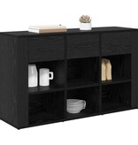 VidaXL Dressoir met lade Zwart Eiken 100 x 30 x 59,5 cm Bewerkt hout