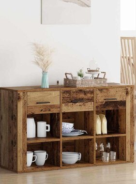 VidaXL Dressoir met lade Oud Hout 100 x 30 x 59,5 cm Bewerkt hout