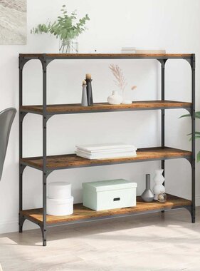 VidaXL Boekenkast Oud Hout 100 x 33 x 100 cm Gemonteerd hout en ijzer