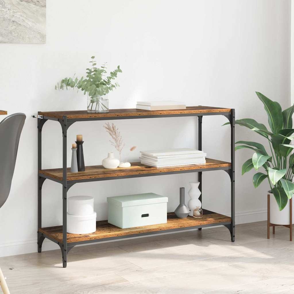 VidaXL Boekenkast Oud hout 100 x 33 x 70,5 cm Gemonteerd hout en ijzer