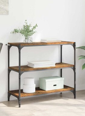 VidaXL Boekenkast Oud Hout 80 x 33 x 70,5 cm Gemonteerd hout en ijzer