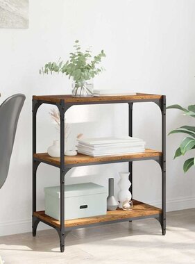 VidaXL Boekenkast Oud hout 60 x 33 x 70,5 cm Gemonteerd hout en ijzer