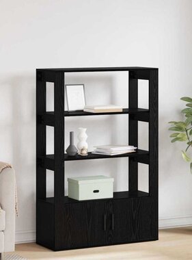 VidaXL Dressoir Zwart eiken 30 x 80 x 119,5 cm Bewerkt hout