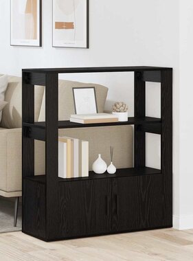 VidaXL Dressoir Zwart eiken 30 x 80 x 90 cm Bewerkt hout