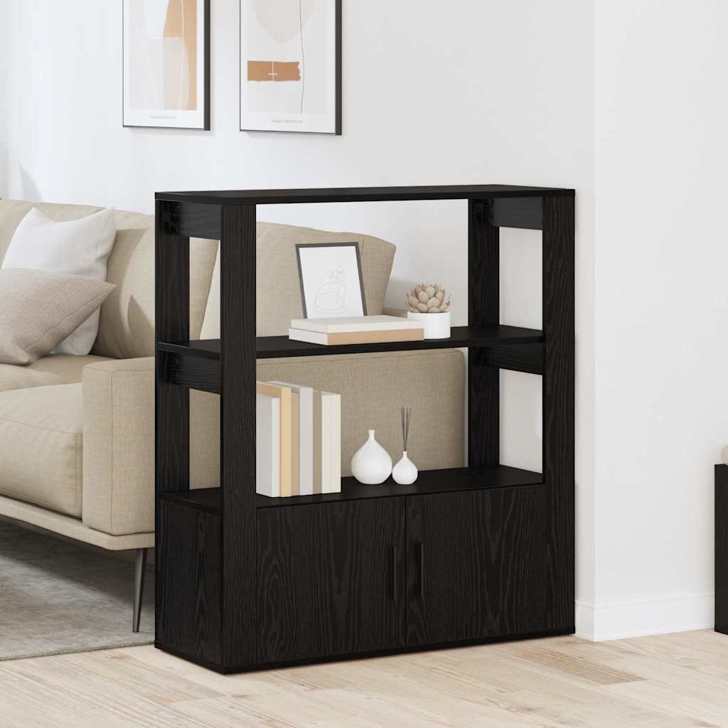 VidaXL Dressoir Zwart eiken 30 x 80 x 90 cm Bewerkt hout