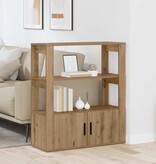 VidaXL Dressoir artisanaal eikenkleurig 30 x 80 x 90 cm Bewerkt hout