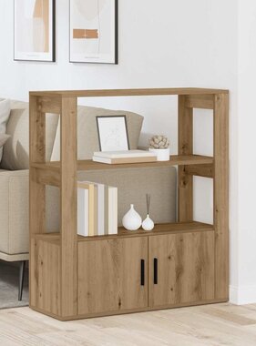 VidaXL Dressoir artisanaal eikenkleurig 30 x 80 x 90 cm Bewerkt hout