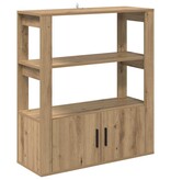 VidaXL Dressoir artisanaal eikenkleurig 30 x 80 x 90 cm Bewerkt hout