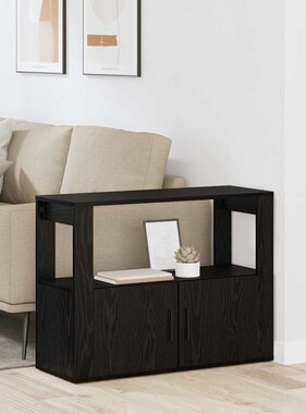 VidaXL Dressoir Zwart eiken 80 x 30 x 60 cm Bewerkt hout