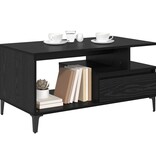 VidaXL Salontafel met lade Zwart Eiken 90 x 49 x 45 cm Bewerkt hout