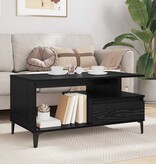 VidaXL Salontafel met lade Zwart Eiken 90 x 49 x 45 cm Bewerkt hout