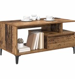 VidaXL Salontafel met lade Oud Hout 90 x 49 x 45 cm Bewerkt hout