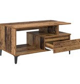 VidaXL Salontafel met lade Oud Hout 90 x 49 x 45 cm Bewerkt hout