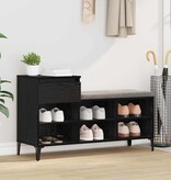 VidaXL Schoenenkast met lade Zwart eiken 102 x 36 x 60 cm Bewerkt hout