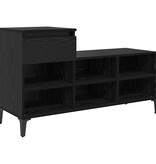 VidaXL Schoenenkast met lade Zwart eiken 102 x 36 x 60 cm Bewerkt hout