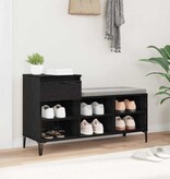 VidaXL Schoenenkast met lade Zwart eiken 102 x 36 x 60 cm Bewerkt hout